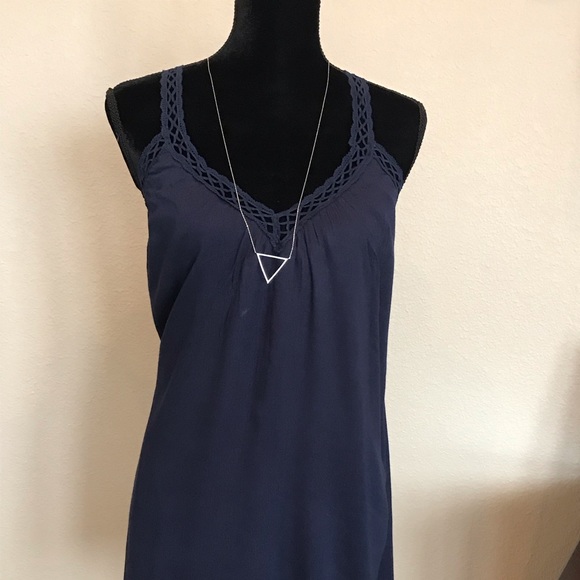 Lush Navy Blue Crochet Dress - Picture 6 of 7